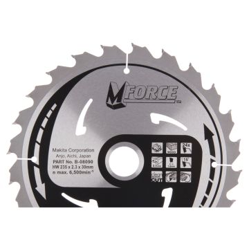 T.C.T. Zāģripa kokam 235X2.3X30mm 15° T24 M-FORCE