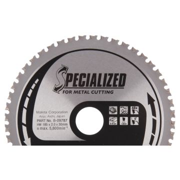 T.C.T. Zāģripa metālam 185X2X30mm 0° T48 SPECIALIZED metāla griešanai