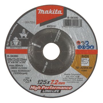 Slīpripa 125X7,2  AZ24N-BF, Inox/tērāuds
